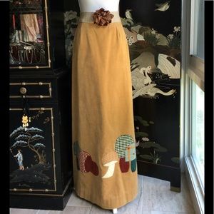 Vintage 1970’s Mushroom Magic Maxi Skirt. B10